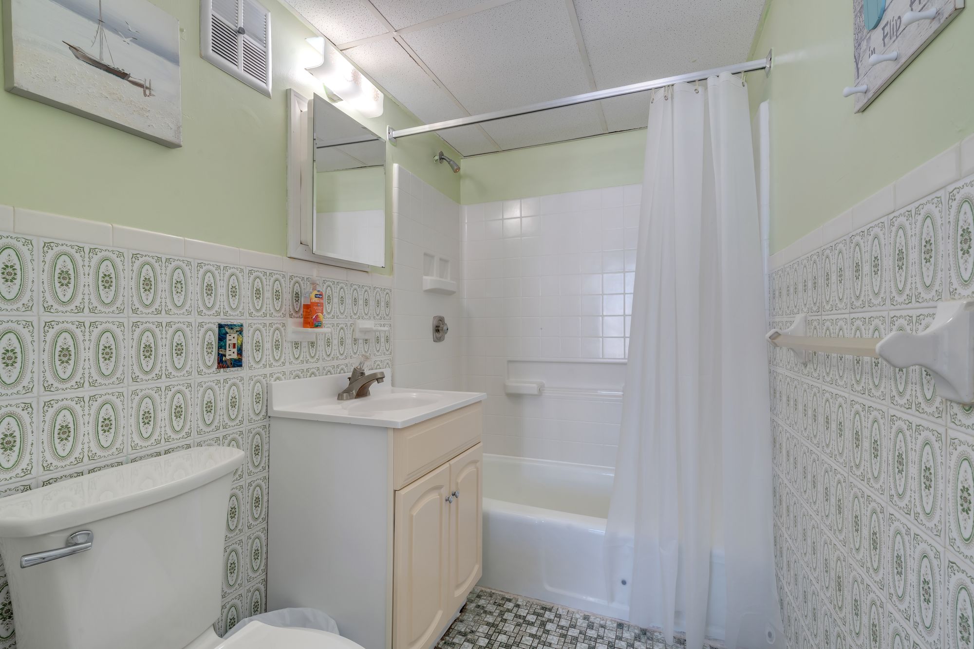 Bathroom with tub and shower