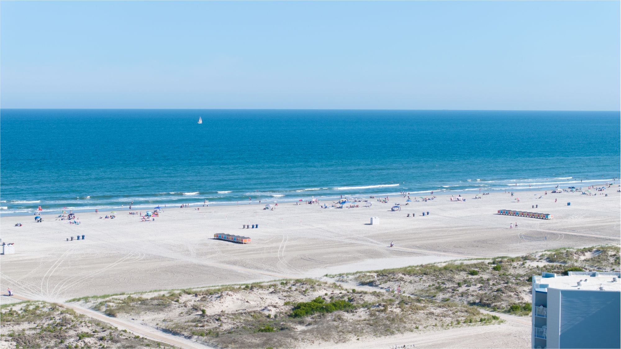 Wildwood Crest beach and ocean near Four Winds
